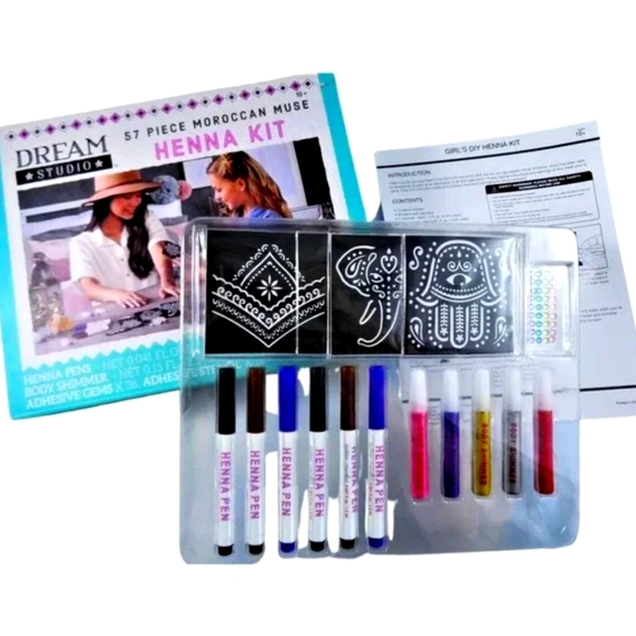 Henna Kit -Dream Studio 57 Piece Moroccan Muse Henna Kit - Picture 1 of 2